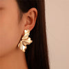 Golden Color Texture Weave Geometric Stud Earrings for Women Flat Square Triangle Stainless Steel Earring Party Jewelry - Image 13