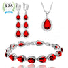 Water Drop Green Cubic Zirconia White CZ Silver Jewelry Sets For Women Wedding Earrings/Pendant/Necklace/Bracelet - Image 16
