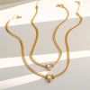 316L Stainless Steel Snake-Chain Necklace with Small Stone Pendant - Image 17