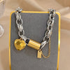 Heart Detail Necklace or Bangle in Two-Tone Stainless Steel Style - Image 25