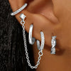 4PC Chain Huggie Earring Set For Women Flower Tragus Hoop Earrings Bulk Cartilage Piercing Helix Jewelry Lobe Earing Lot - Image 22
