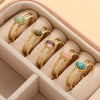 Inlaid Stone Stainless Steel Engagement Rings for Women Adjustable Opening Simplicity Vintage Ring Jewelry - Image 16
