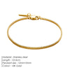 White Golden Men's Stainless Steel Accessories 1.5MM Box Chain Square Pendant Bracelet in Gift Jewelry - Image 10