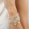 Shell Pearl Bracelet With Gold Plated Beads Stack Jewelry Dainty Bridal Beach Handmade Beaded Bracelets for Women Gift - Image 4