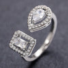 Geometric Shaped Cuff Opening Rings for Women Silver Color/Gold Color Noble Cubic Zirconia Ring Accessory Jewelry - Image 3