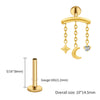 Titanium Hidden Helix Chain Earring 16G Dainty Star Moon CZ Dangle Cartilage Stud Piercing Jewelry - Image 10