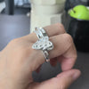 Silver Open Finger Ring Punk Heart Irregular Geometric Stackable For Women Girl Jewelry Gift - Image 45