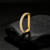 Titanium D Shape Nose Clicker with Full CZ 16G Hinged Segment Hoop Conch Helix Ear Piercing Body Jewelry - Image 4