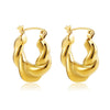 Cubic Zirconia Huggie Hoop Earrings in Gold-Tone Stainless Steel - Image 32