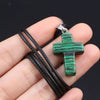 Charm Natural Semiprecious Stone Cross Shape Crystal Tiger Eye Agate Pendant Necklace Jewelry Gift for Women 25x18mm - Image 36