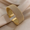 Vintage Stainless Steel Braided Mesh Open Bracelet Classic Cuff Jewelry for Women Men Daily Party Wear Jewelry Gifts - Image 1