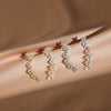 Sexy Mature Diamond Flower Stud Earrings Cubic Zirconia Inlaid for Daily Travel Parties And Banquets - Image 2