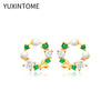 Silver Needle Pearls Stud Earrings For Women Geometry Pearls Pendant Earings Jewelry Party Gifts - Image 14