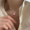 Heart Moonstone Necklace For Women Silver Color Gradient Gemstones Pendant Necklace Bead Chain Necklace Jewerly Gift - Image 8
