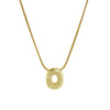 Cute English Letter Initial Necklace Gold Plated Zircon Paved Necklace Puffy Bubble Letter Necklace for Women - Image 24