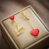 Double Layers Heart Drop Earrings for Women Rhinestone Crystal Korean Bridal Wedding Earring Jewelry - Image 15