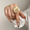 Elastic Rope Adjustable Rings for Women Men Irregular Geometric Matte Chunky Gold Color Finger Ring Charm Jewelry - Image 10