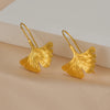 Elegant Chinese Style Ginkgo Leaf Earrings Women Stainless Steel Simple Dangle Earrings Daily Jewelry Birthday Gift - Image 3