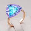 Big Triangle Colorful Zircon Ring for Women Rose Gold Color Wedding Accessories Daily Jewelry - Image 1