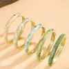 Ftcy 5PCS Small Flower Cloisonne Enamel Bangles For Women Vintage Bohemian Oil-drop Bracelet Elegant Jewelry Gifts - Image 5