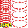 24pcs Handmade Black And Red Couple Lucky 7 Knots Bracelets - Image 7