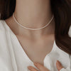 Vintage White Pearl Chain Choker Necklace for Women Elegant Simple Glass Bead Necklace Wedding Jewelry Gifts - Image 3