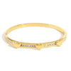 316L Stainless Steel Bangle Bracelet with Cubic Zirconia Details in Gold-Tone - Image 33