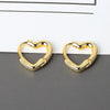 Open Heart Hoop Earrings in Gold Tone or Silver Tone - Image 1