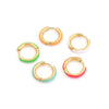 6pcs Colorful Enamel Stainless Steel Earring Hoop For Women Round Circle Huggie Earring Jewelry Supplies - Image 2