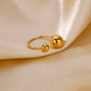 Stainless Steel Double-layer Beads Rings for Women Gold Plated Geometric Ball Bead Open Ring Aesthetic Punk Jewelry - Image 20