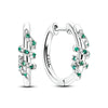 Colorful Cubic Zirconia Huggie Hoop Earrings in Flower Butterfly and Clover Designs - Image 28