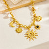 316L Stainless Steel Golden Starfish Moon Sun Shaped Pendant Necklace For Women Romantic Neck Chain Holiday Gift - Image 4