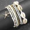 7pc/set Bohemian Rice Beads Starfish Pendant Anklet Set Summer Beach Sea Shell Multilayer Ankle Bracelet On Foot Jewelry - Image 4