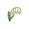 Enamel Suzuran Pearl Flower Brooches for Women Plant Pins Friends Party Gifts Banquet Jewellery Accessories - Image 5