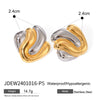 Geometry Earrings Double Hoop Dainty Earrings Criss-Cross Huggie Hoops Minimalist Earrings Two Tone Small Hoops Xmas gift - Image 7