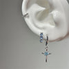 1pcs Shiny Zircon Cross Earrings for Women Stainless Steel Ear Bone Nail Ear Accessories - Image 4