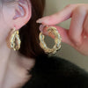 Aesthetic Twist Hoop Earrings for Women Gold Color Ear Loops Modern Lady's Daily Wear Statement Jewelry - Image 1