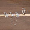 Three-Piece Floral Stud Earring Set with Linked Details - Image 16