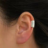 1pc Simple Long Tube Geometric Stainless Steel Ear Clip For Men Women Non Piercing Ear Cuff Jewelry Daily Wear Style - Image 1