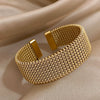 Vintage Stainless Steel Braided Mesh Open Bracelet Classic Cuff Jewelry Bangles for Women Men Daily Party Jewelry - Image 3