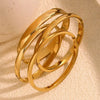 Multi-size Glossy Bulge Oval Shape Bangles Gold Plated Stainless Steel Women Jewelry - Image 3