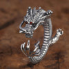 Buyee Silver Male Unique Ring Finger Elegant Chinese Drag Open Ring for Men Animal Jewelry Circle - Image 4