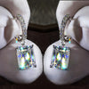 Classic 4 Claws Square Shape Women Drop Earring with Small Hoop Ladies Earring Shine Cubic Zirconia Jewelry - Image 1