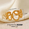 Hollow Heart Open Ring in Stainless Steel Adjustable - Image 20