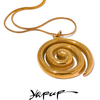 Stainless Steel Round Circle Pendant Necklace Pvd Plated Statement Neck Jewelry - Image 1