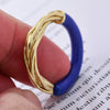 Elegant Blue Drop Glaze Double Color Female Finger Ring Jewelry For Women Christmas Gifts - Image 5