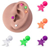 1/5pcs Colorful Star Stud Earrings for Women Ear Piercing Stainless Steel Barbell Tragus Cartilage Earring Helix Conch Jewelry - Image 1