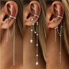 Long Tassel Chain Y2K Ear Cuff Ear Clip Without Hole C Shape Earring for Women Cartilage Kpop Pearl Chain Clip Earrings Jewelry - Image 1