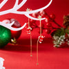 Moving Santa Claus Tassel Dangle Earrings for Women Christmas Tree Snowflake Asymmetric Long Earring Year Jewelry - Image 5