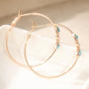 Bohemian-style Retro Water Drop Synthetic Turquoise Large Circle Hoop Earrings Women Concise Party Banquet Jewelry Craft - Image 6